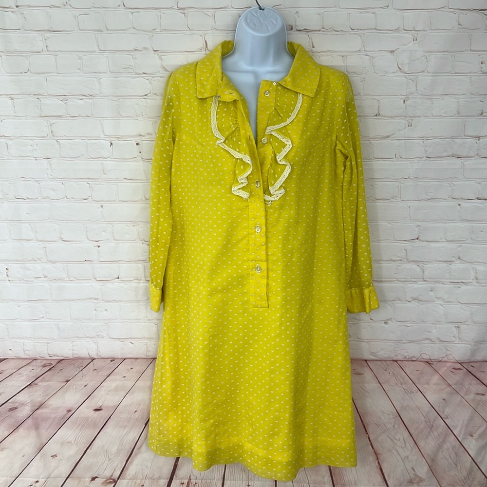 60/70’s Walden Classics Yellow Swiss dotted long sleeve dress